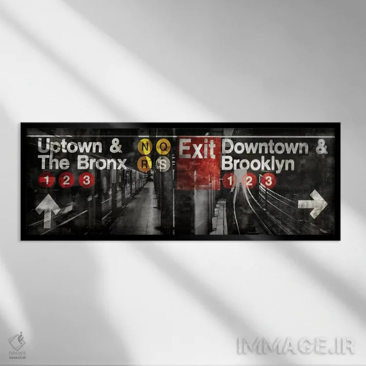 تابلو ایستگاه متروی نیویورک III اثر لوک ویلسون - نمای قابدار مشکی