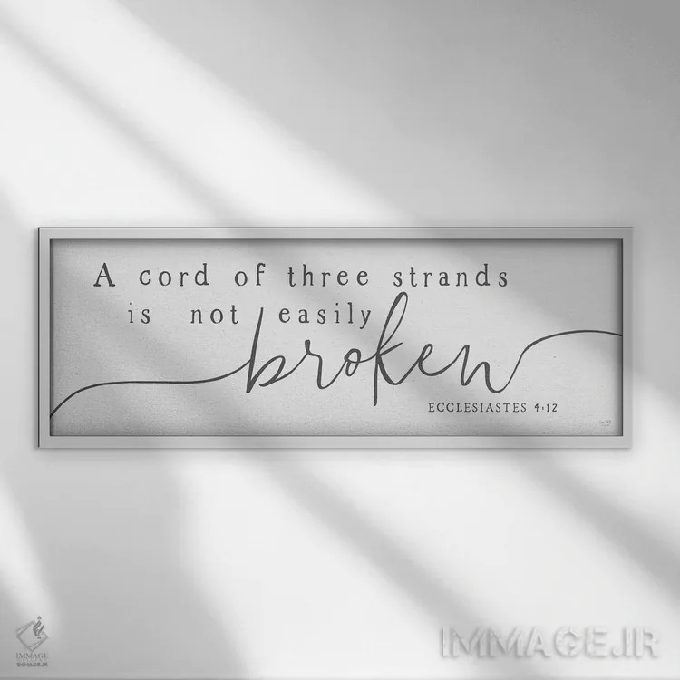 تابلو طناب سه رشتهای اثر لوکس + می دیزاینز (استودیو هنری) - نمای قابدار سفید