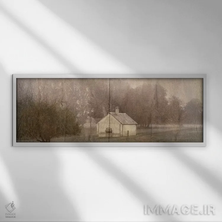 تابلو چشمانداز روستایی ۱ اثر شلند لوئیس - نمای قابدار سفید