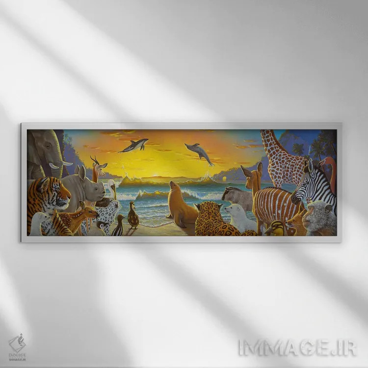 تابلو طلوع آفتاب اثر چارلز لین براگ - نمای قابدار سفید