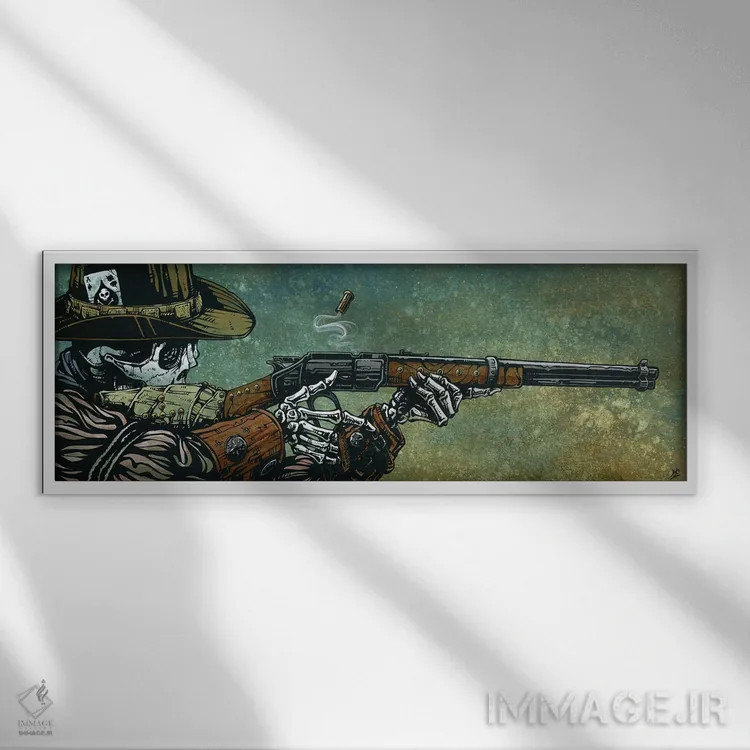 تابلو اهرم مکانیکی (یا اسلحه لِوِر اکشن) اثر دیوید لوزو - نمای قابدار سفید