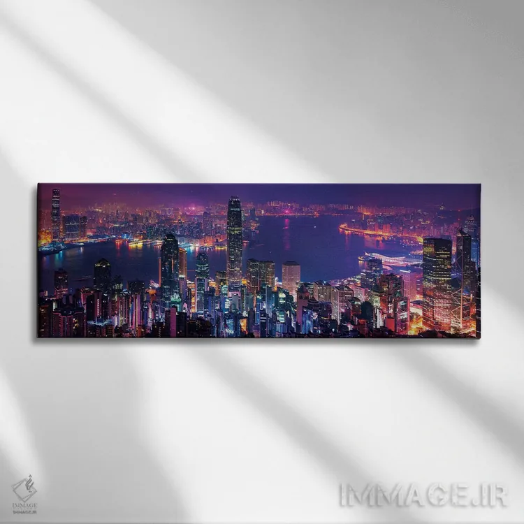 تابلو منظره خاص هنگکنگ اثر مارکو کارماسی - نمای روبهرو روی دیوار