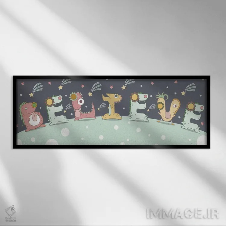 تابلو ایمان داشته باش اثر فایو بای فایو کالکتیو - نمای قابدار مشکی