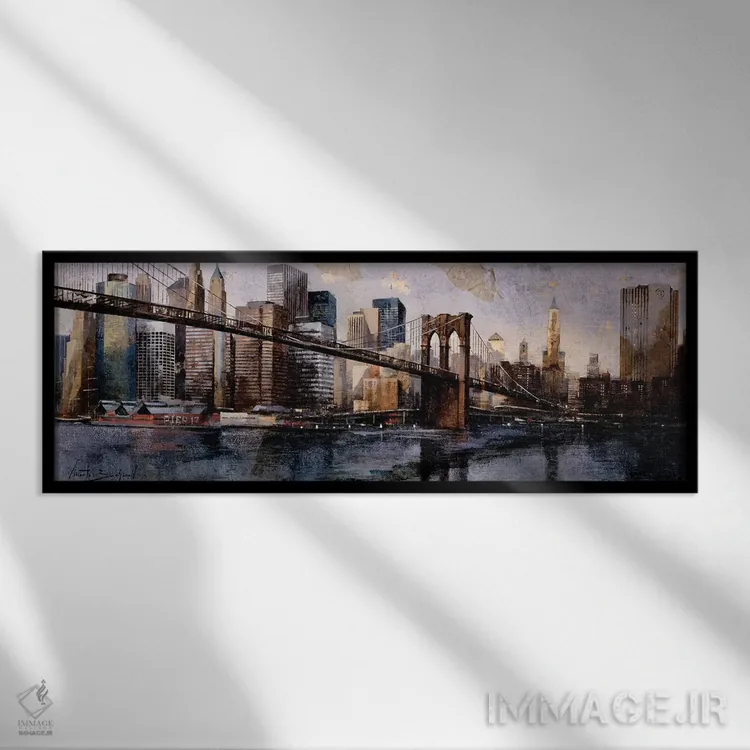 تابلو رهسپار شهر اثر مارتی بوفارول - نمای قابدار مشکی