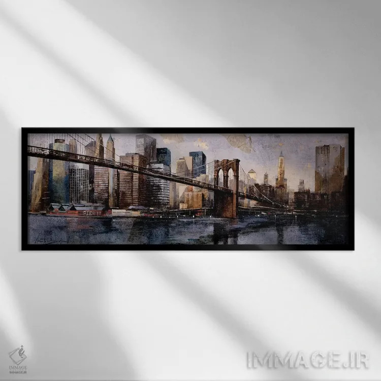 تابلو رهسپار شهر اثر مارتی بوفارول - نمای قابدار مشکی