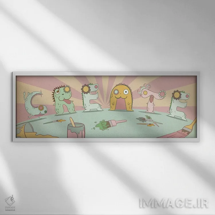 تابلو خلق کن اثر فایو بای فایو کالکتیو - نمای قابدار سفید