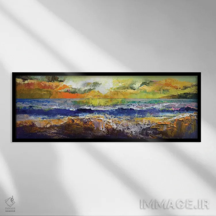 تابلو امواج کالیفرنیا اثر مایکل کریس - نمای قابدار مشکی