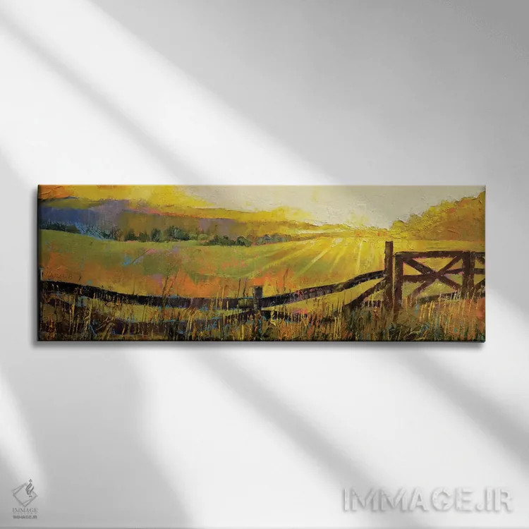 تابلو چمنزار روستایی اثر مایکل کریس - نمای روبهرو روی دیوار