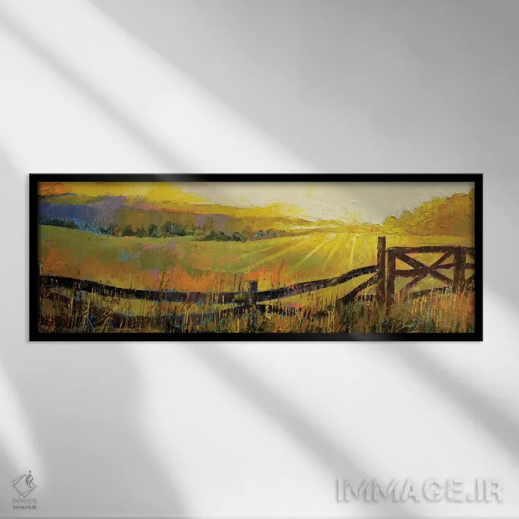 تابلو چمنزار روستایی اثر مایکل کریس - نمای قابدار مشکی