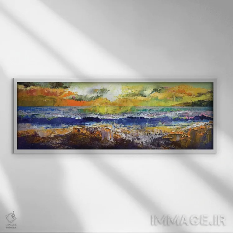 تابلو امواج کالیفرنیا اثر مایکل کریس - نمای قابدار سفید