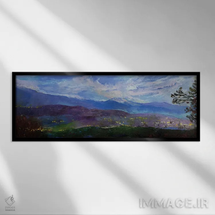تابلو اسموکیها (کوههای اسموکی) اثر مایکل کریس - نمای قابدار مشکی