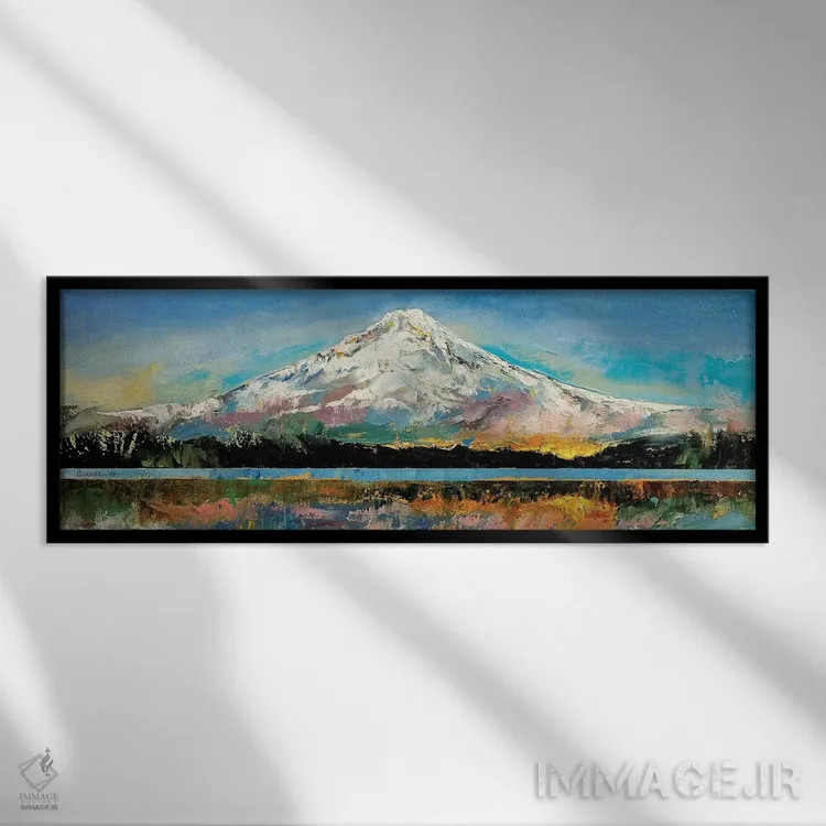 تابلو کوه هود (آمریکا) اثر مایکل کریس - نمای قابدار مشکی