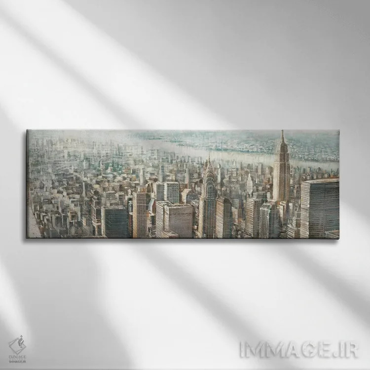 تابلو نمای شهری منهتن اثر متیو دنیلز - نمای روبهرو روی دیوار
