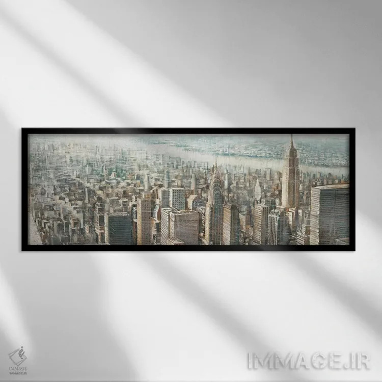 تابلو نمای شهری منهتن اثر متیو دنیلز - نمای قابدار مشکی