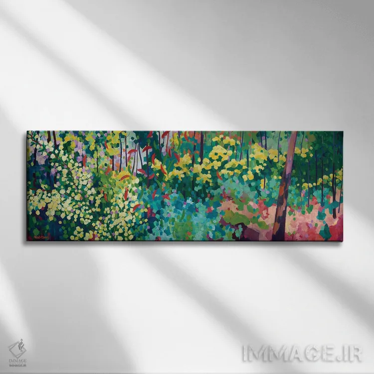 تابلو رویای آکاسیا (Wattle: نوعی درخت استرالیایی) اثر ملیسا رید-دیواین - نمای روبهرو روی دیوار