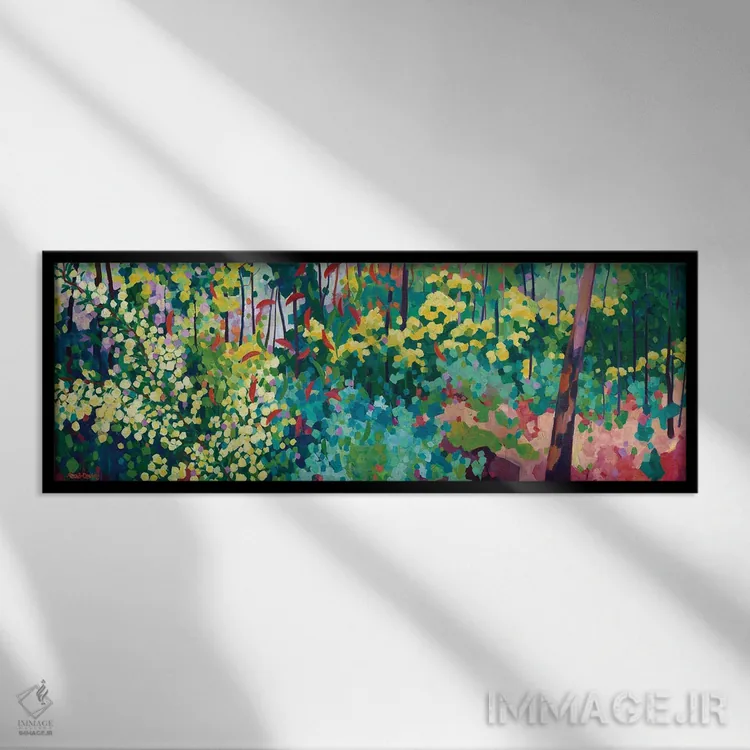 تابلو رویای آکاسیا (Wattle: نوعی درخت استرالیایی) اثر ملیسا رید-دیواین - نمای قابدار مشکی