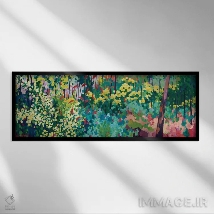 تابلو رویای آکاسیا (Wattle: نوعی درخت استرالیایی) اثر ملیسا رید-دیواین - نمای قابدار مشکی