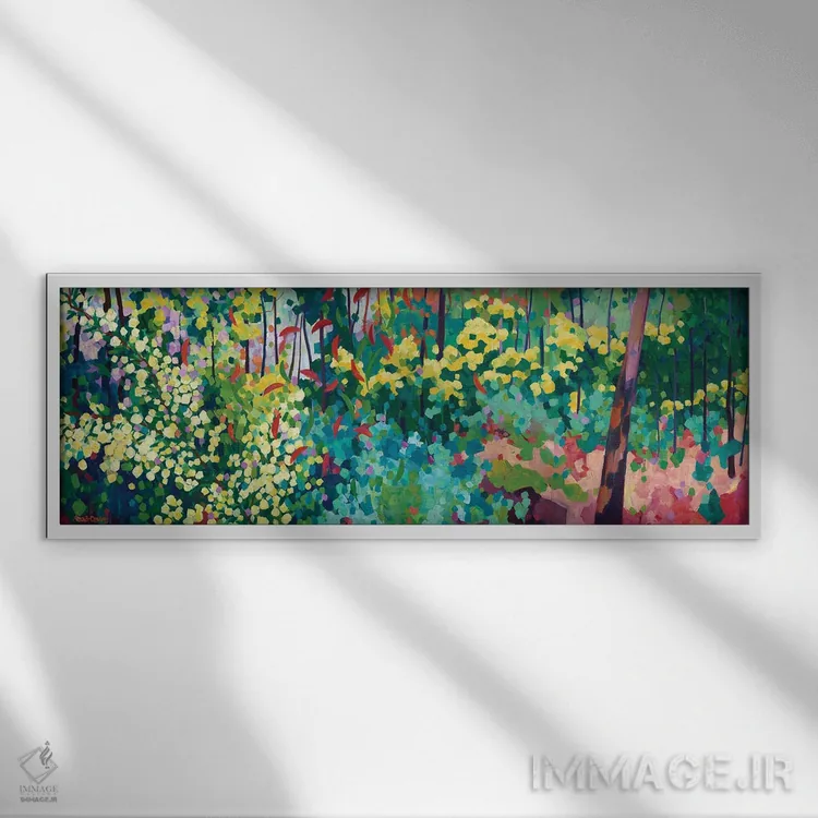 تابلو رویای آکاسیا (Wattle: نوعی درخت استرالیایی) اثر ملیسا رید-دیواین - نمای قابدار سفید