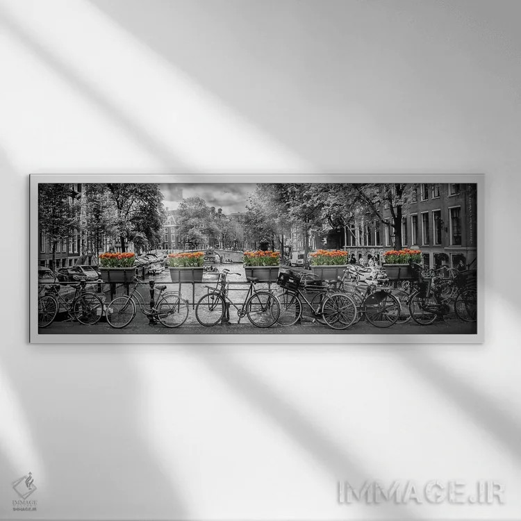 تابلو کانال جنتلمن آمستردام اثر ملانی ویولا - نمای قابدار سفید