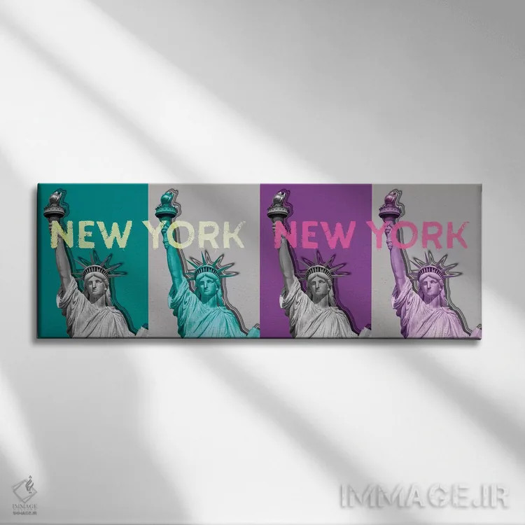 تابلو پاپآرت مجسمه آزادی IV اثر ملانی ویولا - نمای روبهرو روی دیوار