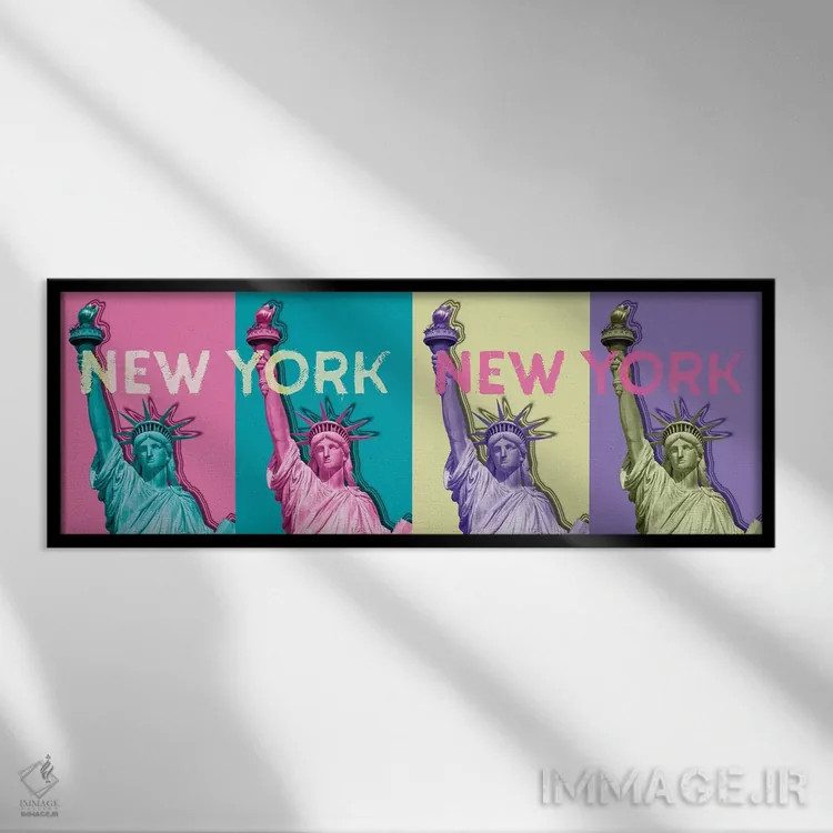 تابلو پاپآرت مجسمه آزادی III اثر ملانی ویولا - نمای قابدار مشکی