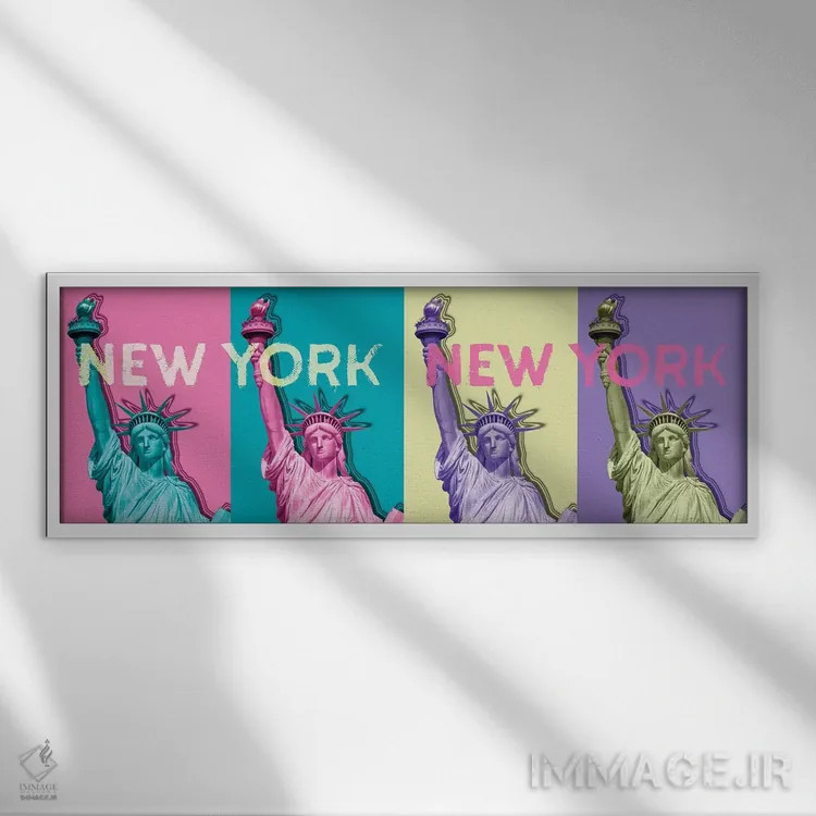 تابلو پاپآرت مجسمه آزادی III اثر ملانی ویولا - نمای قابدار سفید