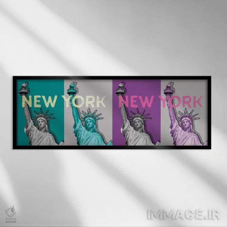 تابلو پاپآرت مجسمه آزادی IV اثر ملانی ویولا - نمای قابدار مشکی