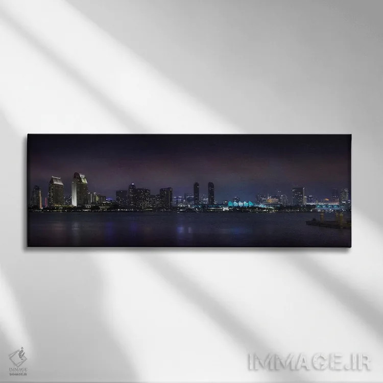 تابلو منظره شب سندیهگو اثر ملانی ویولا - نمای روبهرو روی دیوار