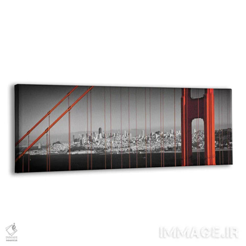 تابلو نمای پانوراما از پل گلدن گیت و مرکز شهر اثر ملانی ویولا - نمای پرسپکتیو محصول