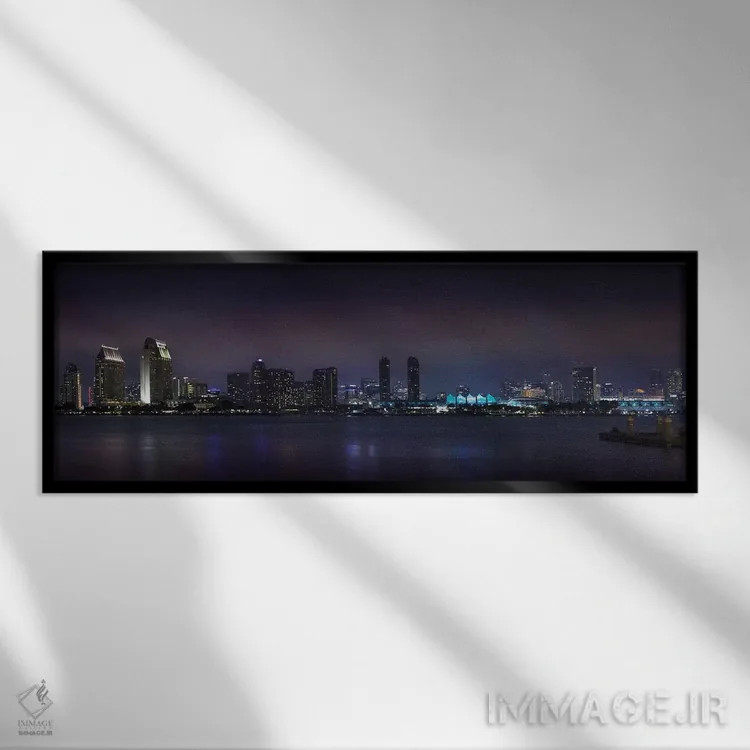 تابلو منظره شب سندیهگو اثر ملانی ویولا - نمای قابدار مشکی