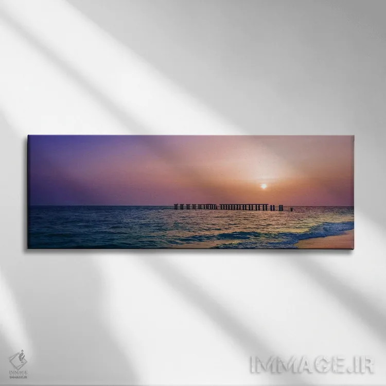تابلو پانورامای غروب جزیره گاسپاریلا اثر ملانی ویولا - نمای روبهرو روی دیوار