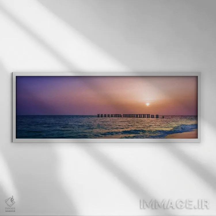 تابلو پانورامای غروب جزیره گاسپاریلا اثر ملانی ویولا - نمای قابدار سفید