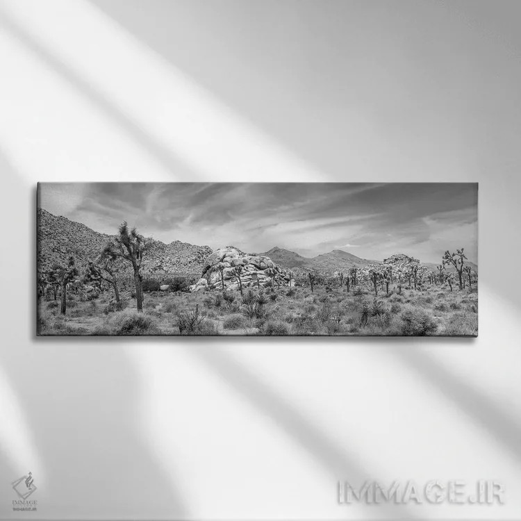 تابلو پانورامای دیدنی (تکرنگ) اثر ملانی ویولا - نمای روبهرو روی دیوار