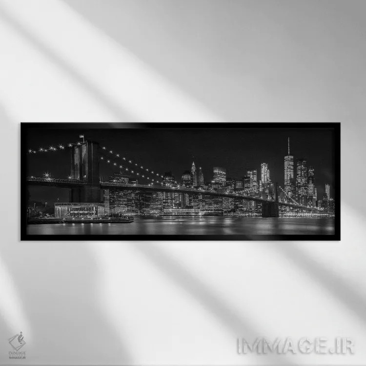 تابلو برداشت شبانه از نیویورک اثر ملانی ویولا - نمای قابدار مشکی