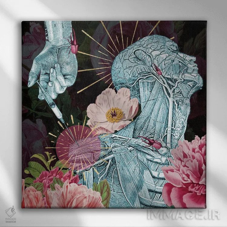 تابلو گلولهخورده اثر امی سالمونه - نمای روبهرو روی دیوار