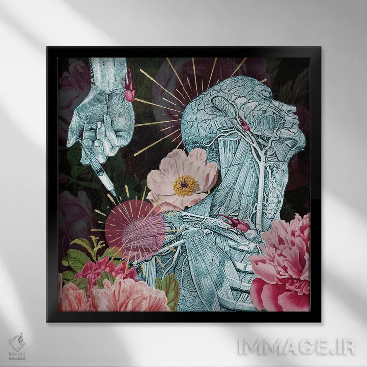 تابلو گلولهخورده اثر امی سالمونه - نمای قابدار مشکی