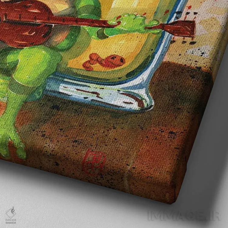 تابلو باربیکیو اثر بارتون دگراف - نمای نزدیک بافت بوم