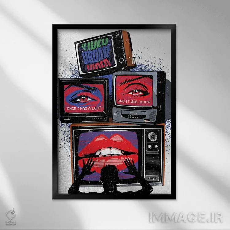 تابلو ویدیو اثر بوچر بیلی (هنرمند برزیلی پوپآرت) - نمای قابدار مشکی