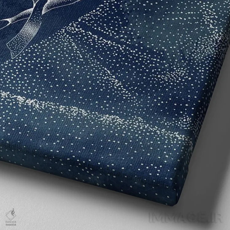 تابلو در چشم نهنگ اثر علیرضا چاکر - نمای نزدیک بافت بوم