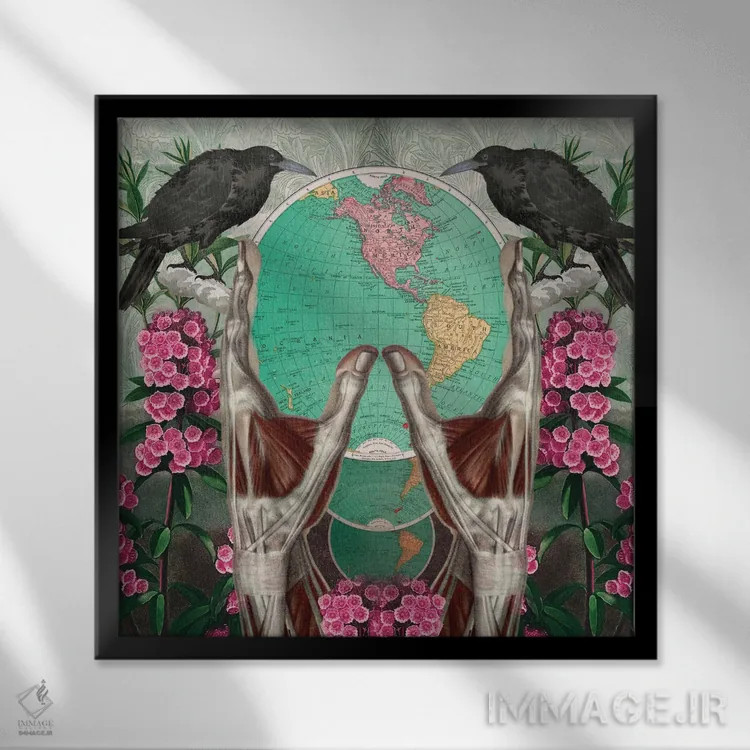 تابلو تمام جهان اثر امی سالمونه - نمای قابدار مشکی