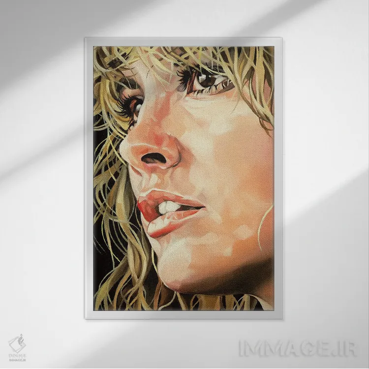 تابلو استیوی نیکس (موزیسین) اثر جو بیر - نمای قابدار سفید