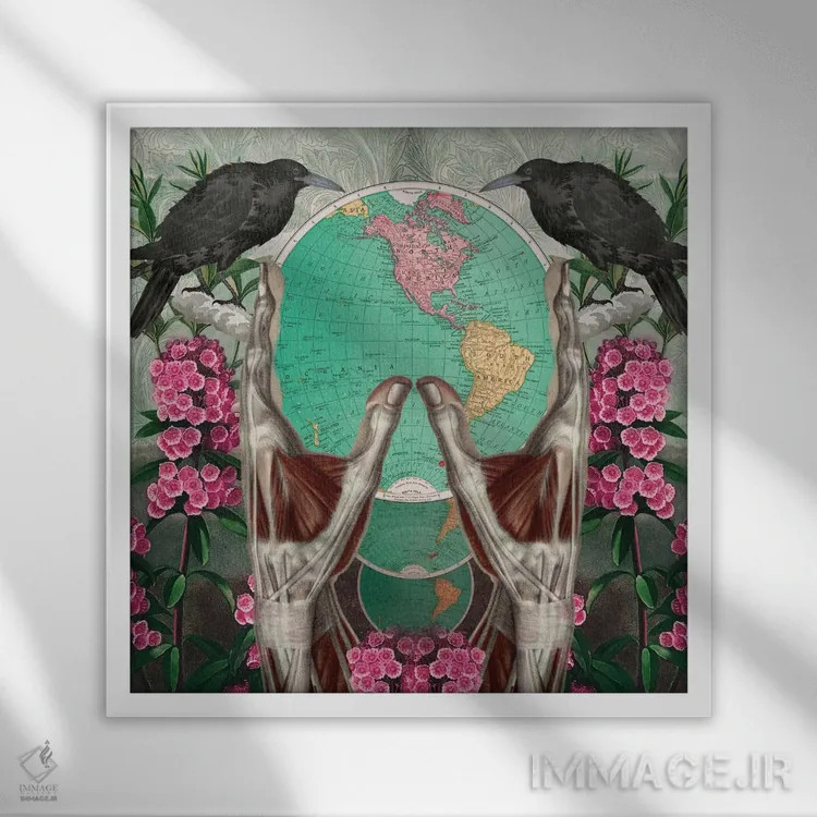 تابلو تمام جهان اثر امی سالمونه - نمای قابدار سفید