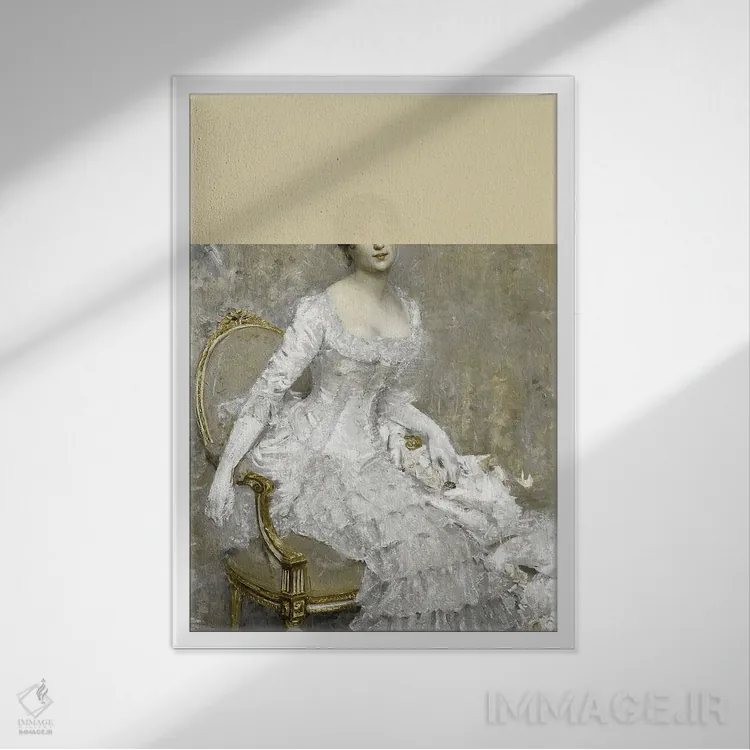 تابلو پرتره زن کلاسیک XXX اثر بونا فیدسا - نمای قابدار سفید