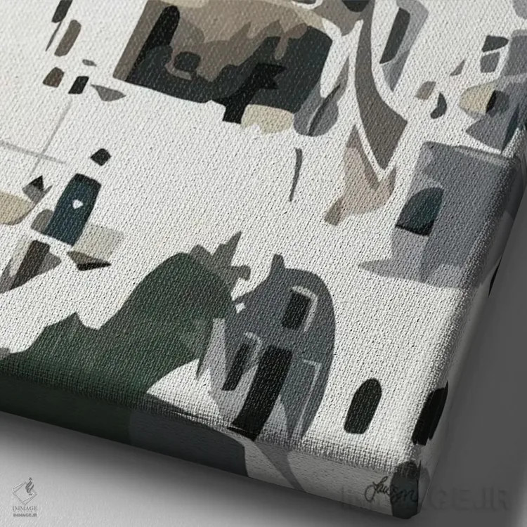 تابلو جنگیدن با آسیابهای بادی اثر بث ان لاوسون - نمای نزدیک بافت بوم