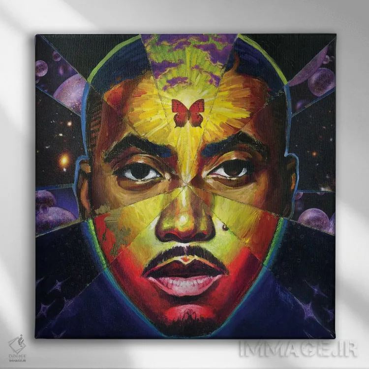 تابلو خورشید خدا اثر آرت برادران اسوارتز (استودیوی هنری) - نمای روبهرو روی دیوار