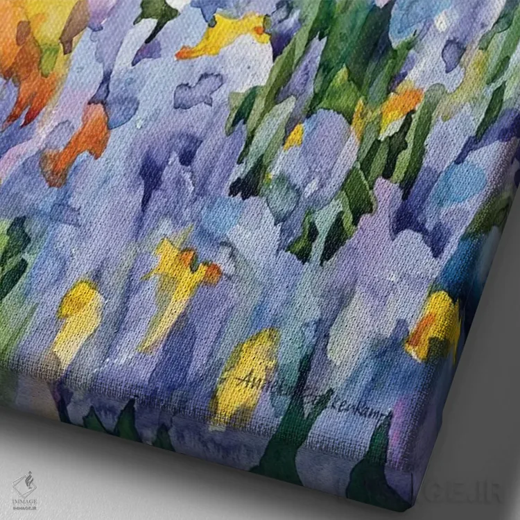 تابلو قدرت گل اثر آنلاین بوکنکمپ - نمای نزدیک بافت بوم