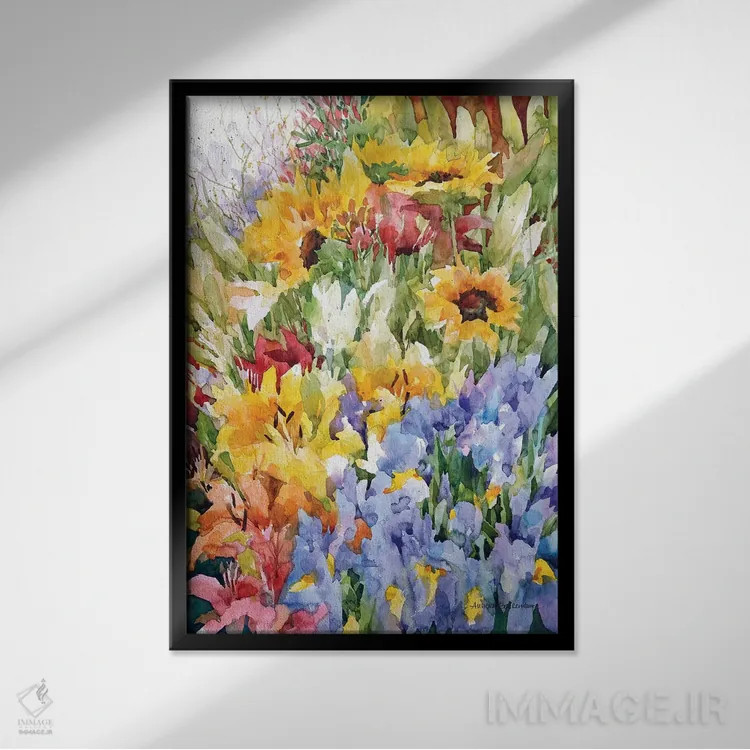 تابلو قدرت گل اثر آنلاین بوکنکمپ - نمای قابدار مشکی