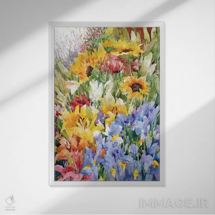 تابلو قدرت گل اثر آنلاین بوکنکمپ - نمای قابدار سفید