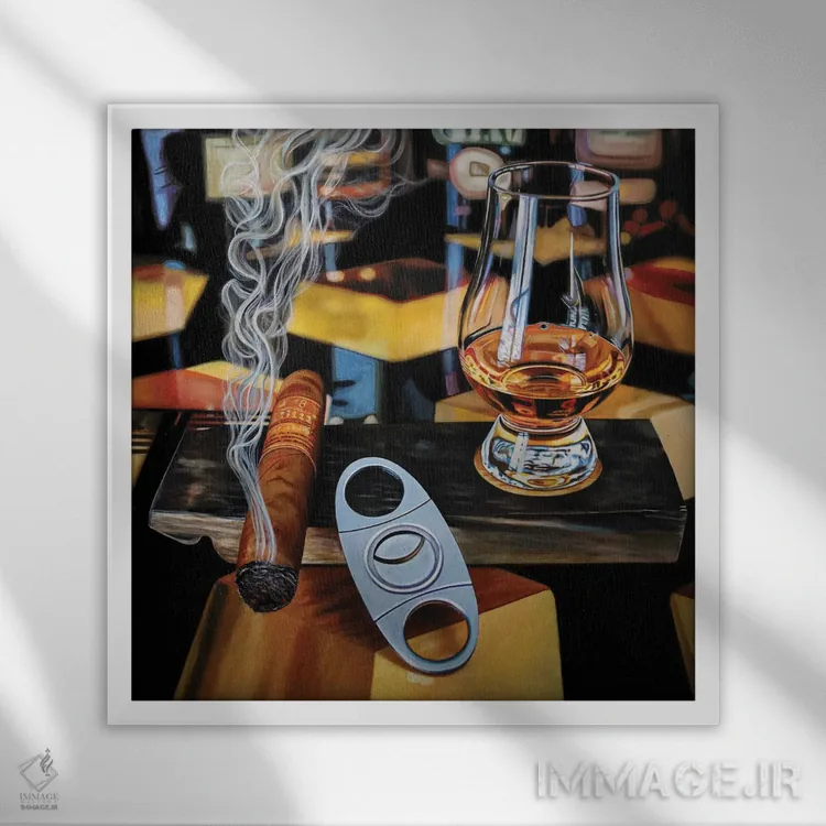 تابلو پس از ساعتها XIII اثر جی.بلو استودیو (استودیو هنری) - نمای قابدار سفید