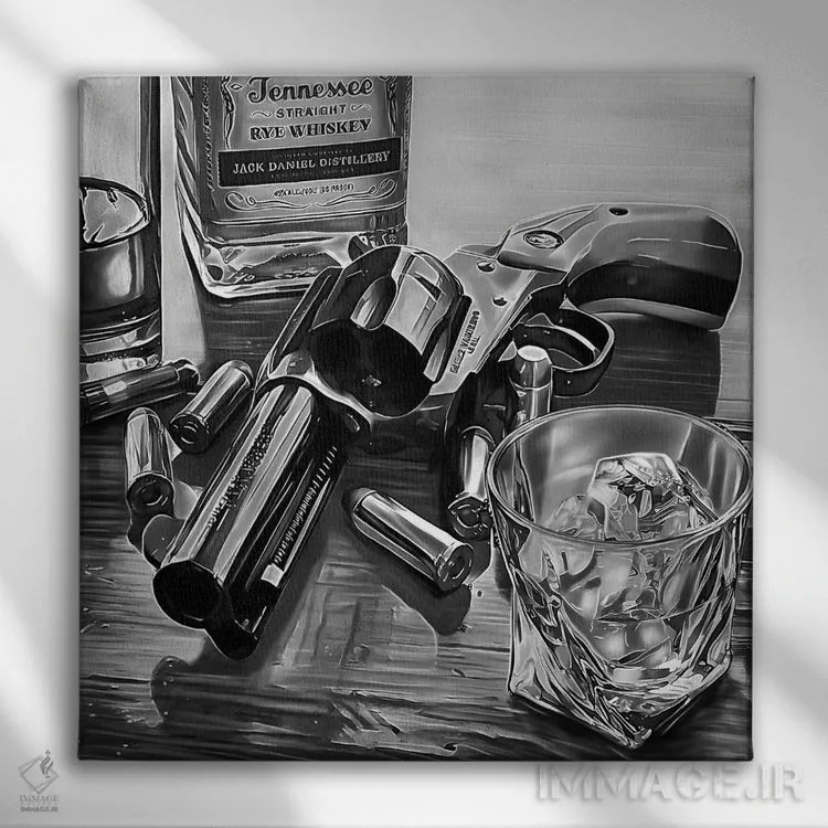 تابلو غرب وحشی IV اثر جی.بلو استودیو (استودیو هنری) - نمای روبهرو روی دیوار